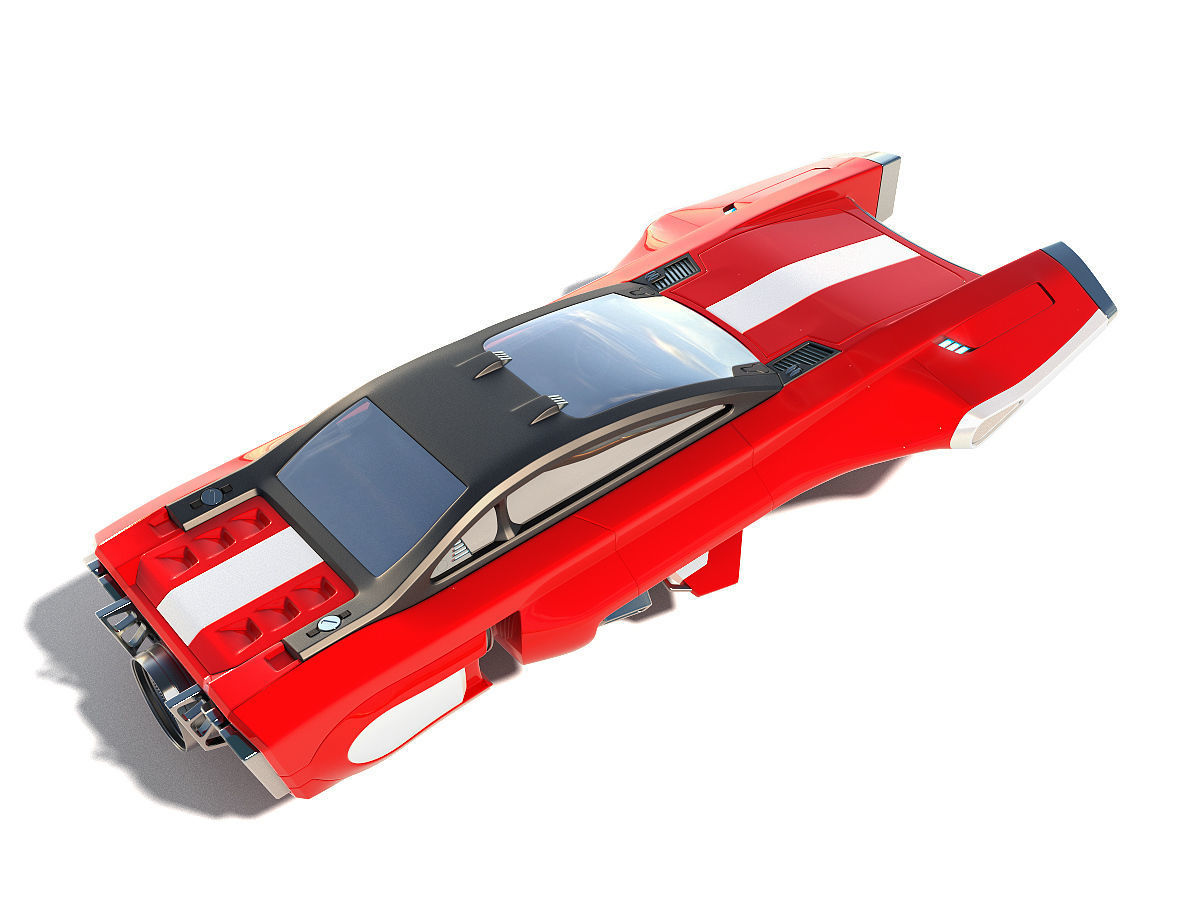 Flying racing car 3D model_3