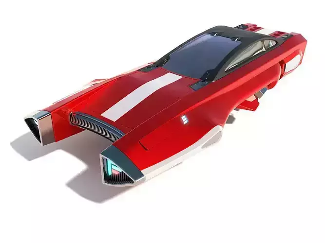 Flying racing car 3D model Flying racing car 3D model