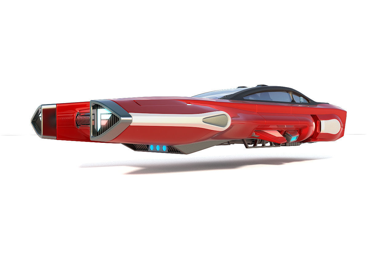 Flying racing car 3D model_1