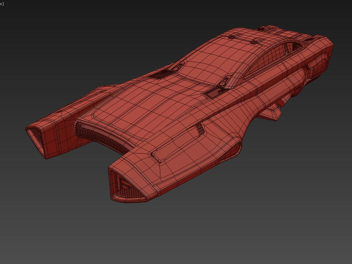 Flying racing car 3D model_10