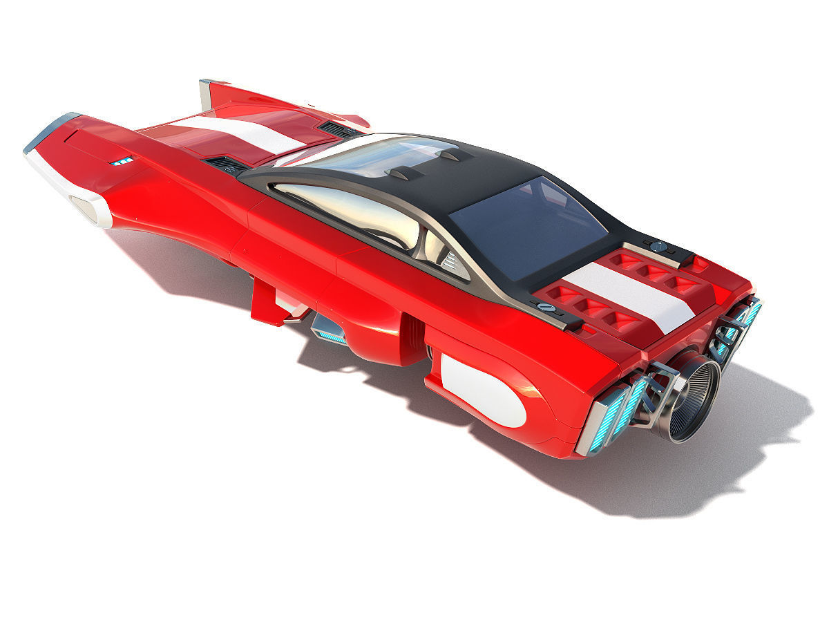 Flying racing car 3D model_4