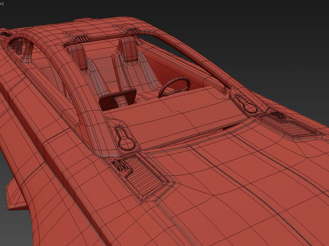 Flying racing car 3D model_15