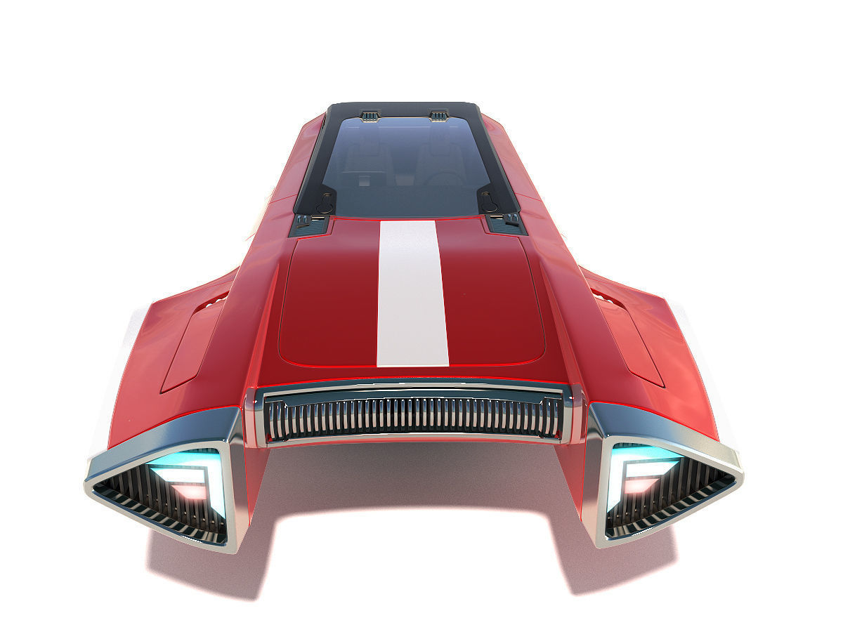 Flying racing car 3D model_5