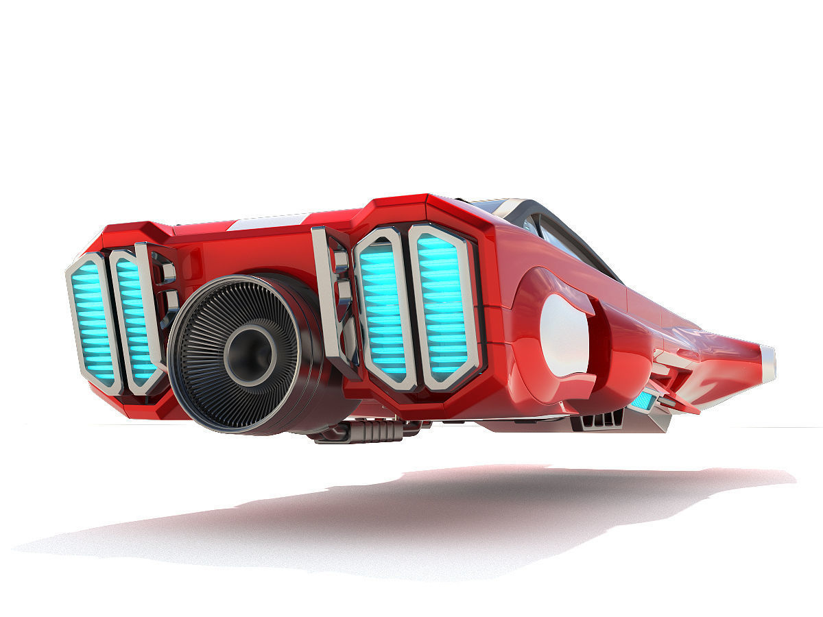 Flying racing car 3D model_7