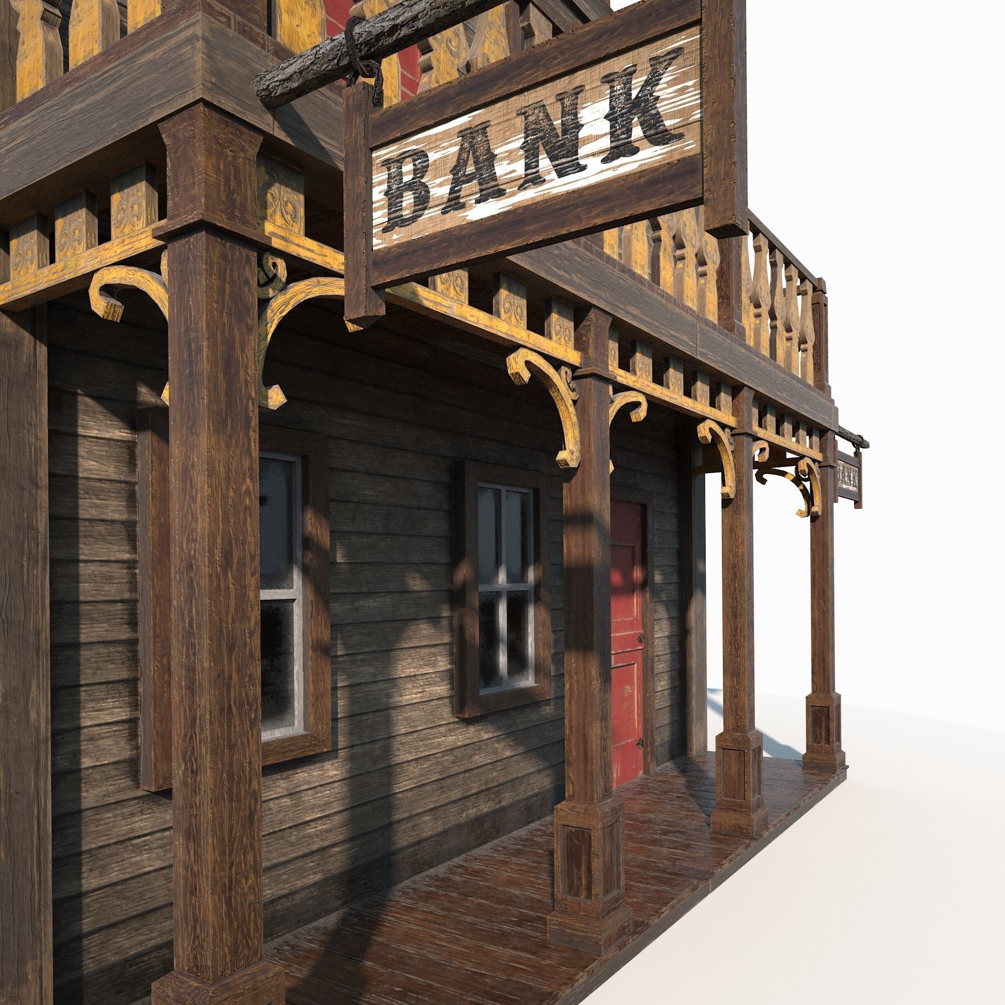 Wild West Building Bundle LOW POLY PBR Low-poly 3D model_9