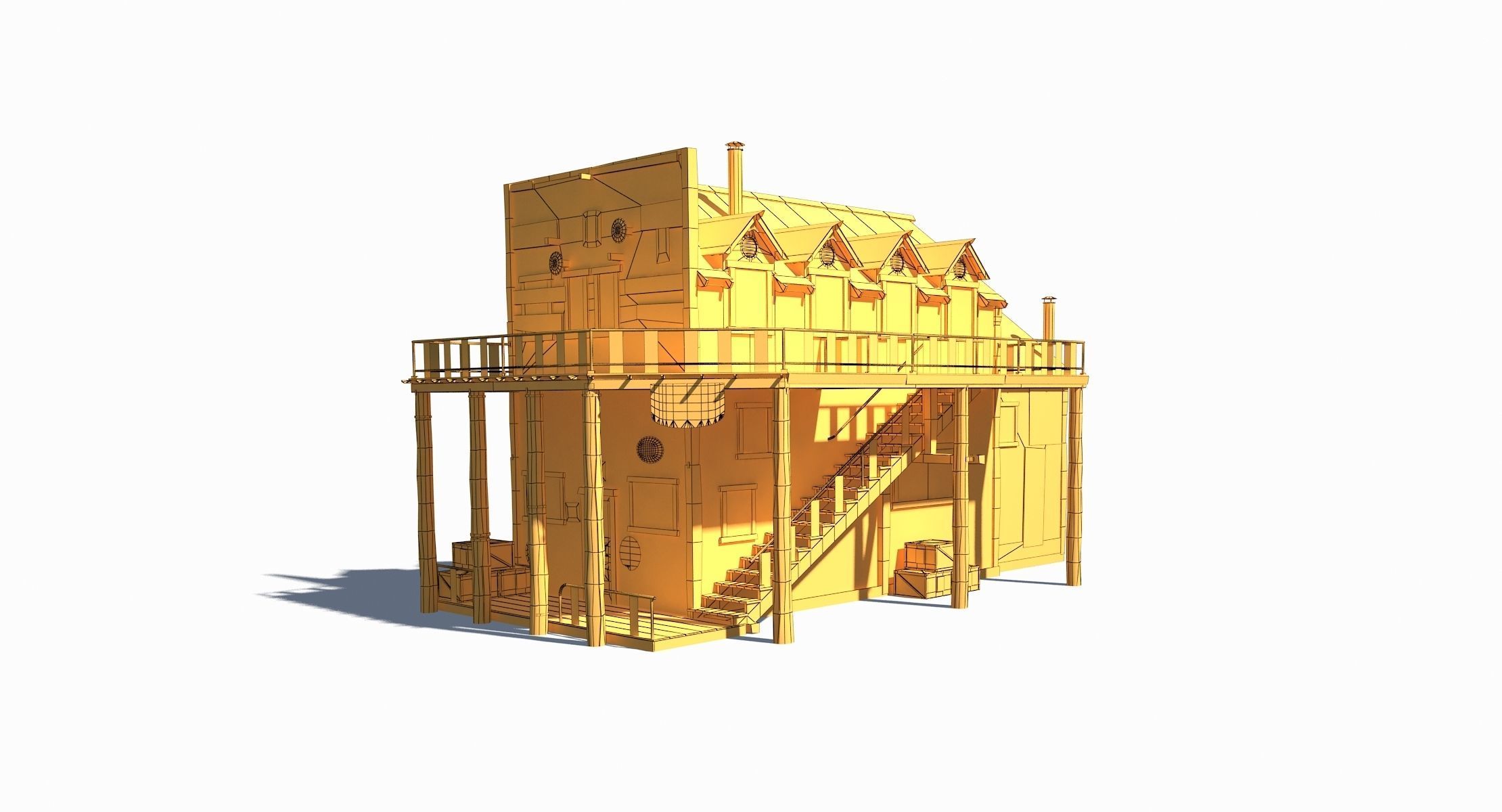 Wild West Building Bundle LOW POLY PBR Low-poly 3D model_27