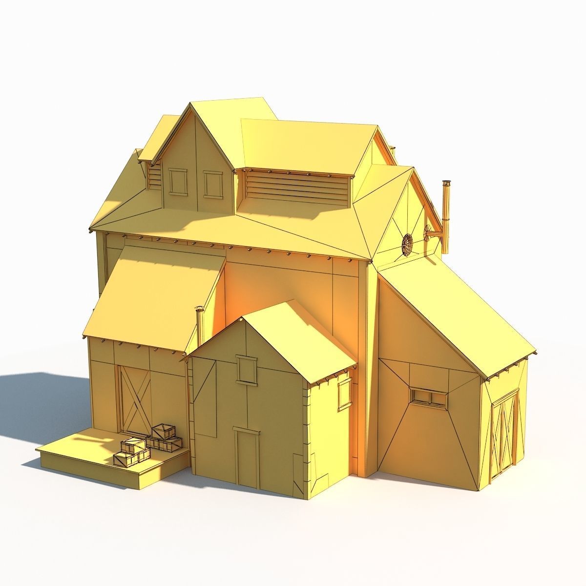 Wild West Building Bundle LOW POLY PBR Low-poly 3D model_21