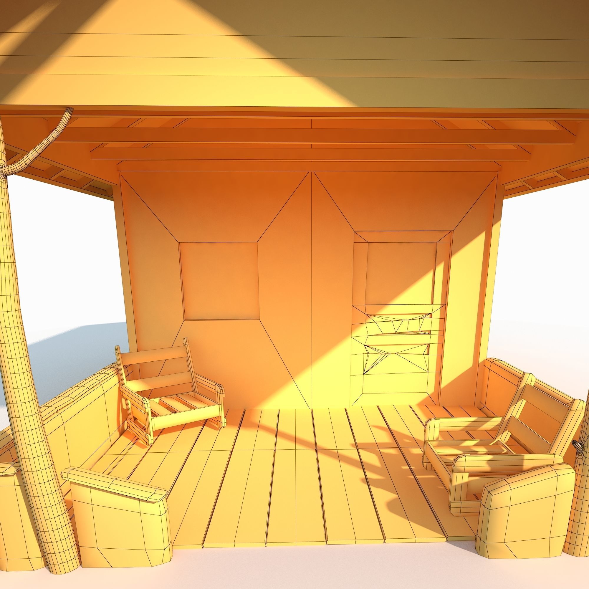 Wild West Building Bundle LOW POLY PBR Low-poly 3D model_24