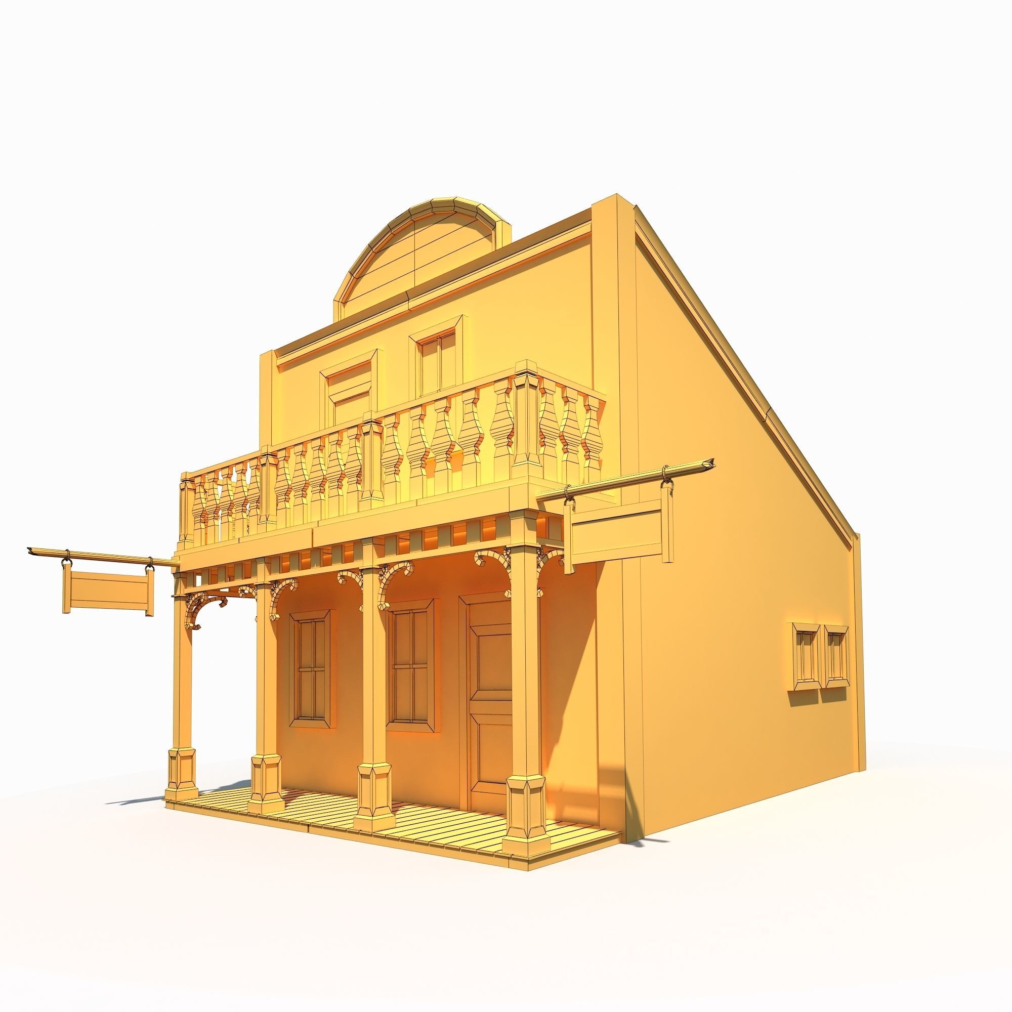 Wild West Building Bundle LOW POLY PBR Low-poly 3D model_4