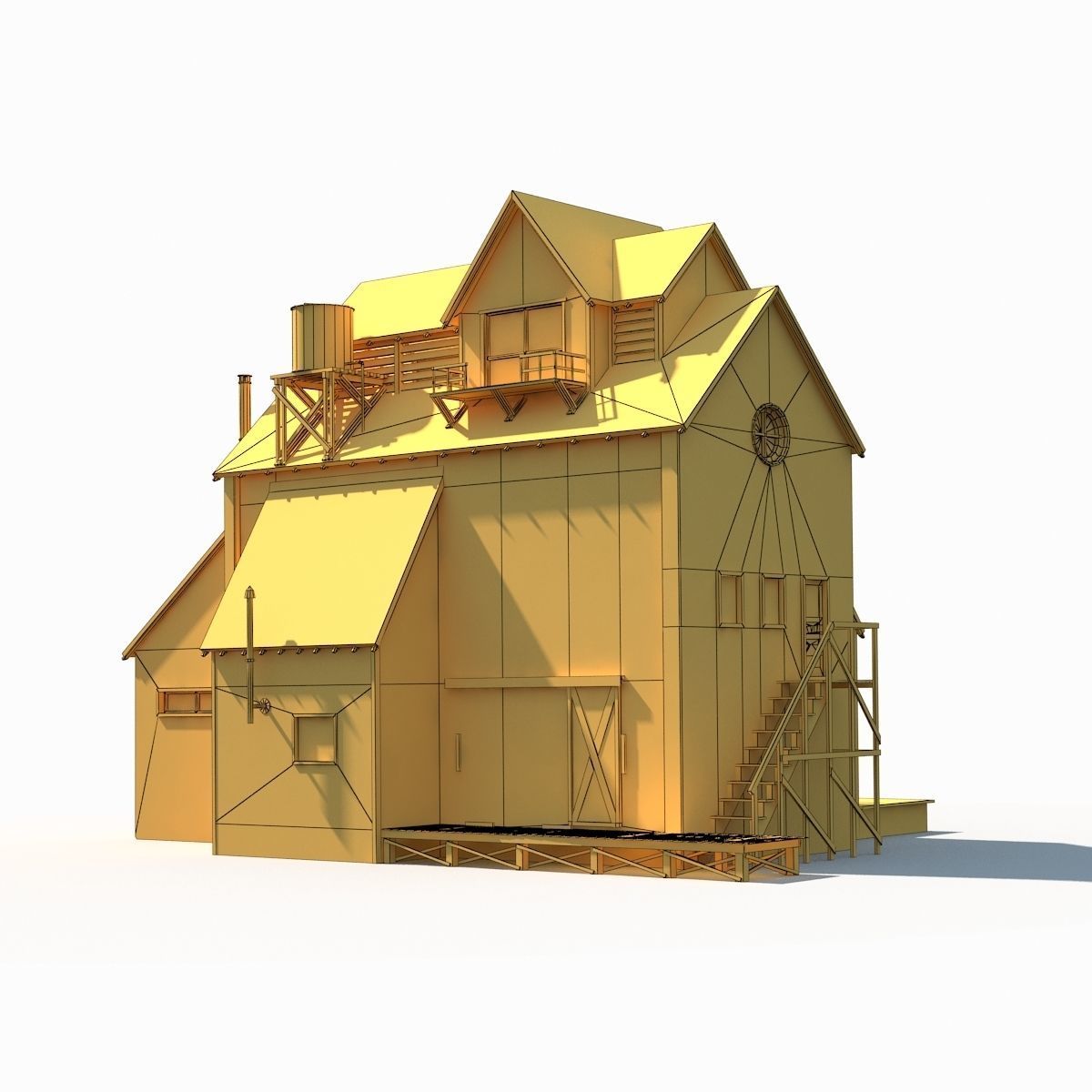 Wild West Building Bundle LOW POLY PBR Low-poly 3D model_23
