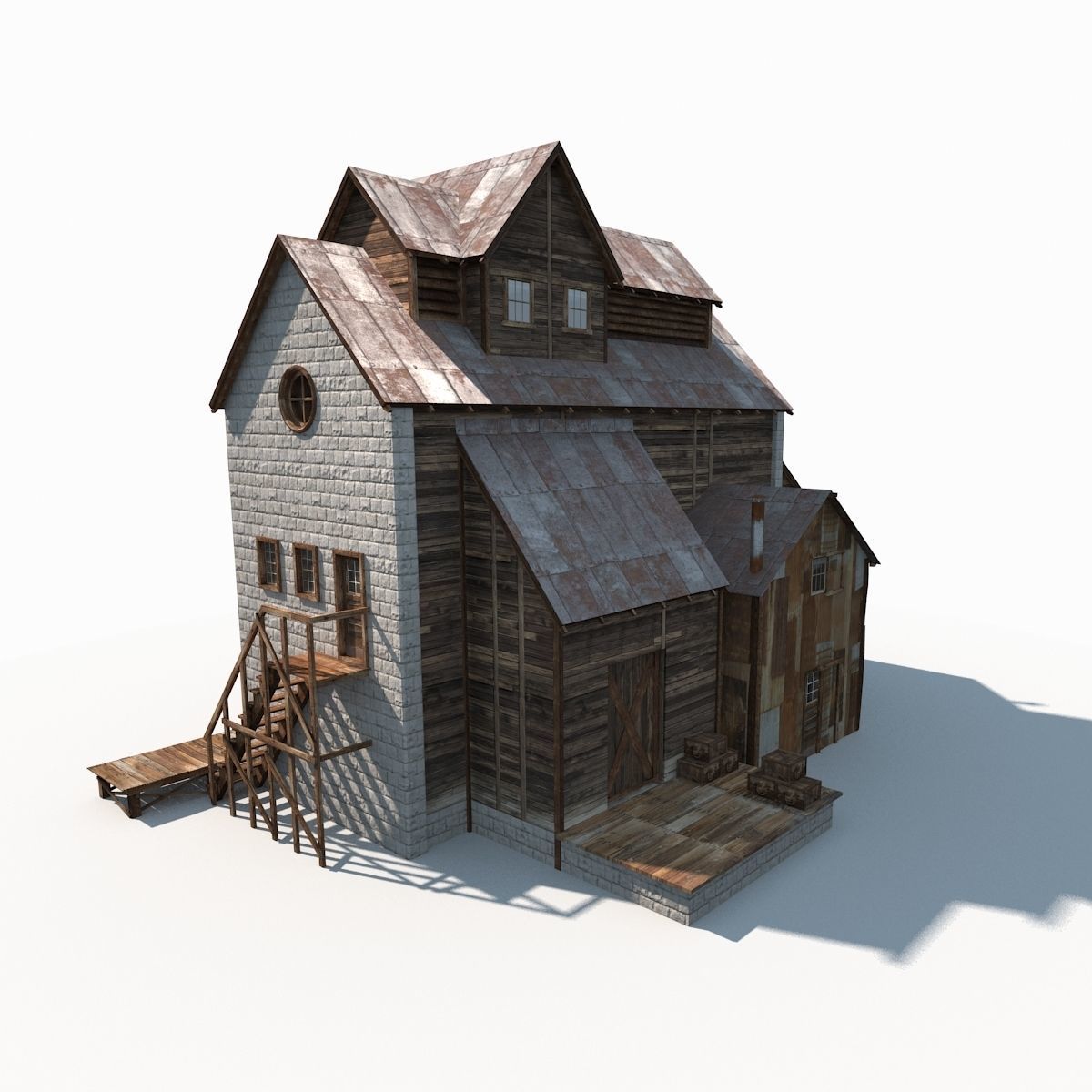 Wild West Building Bundle LOW POLY PBR Low-poly 3D model_15