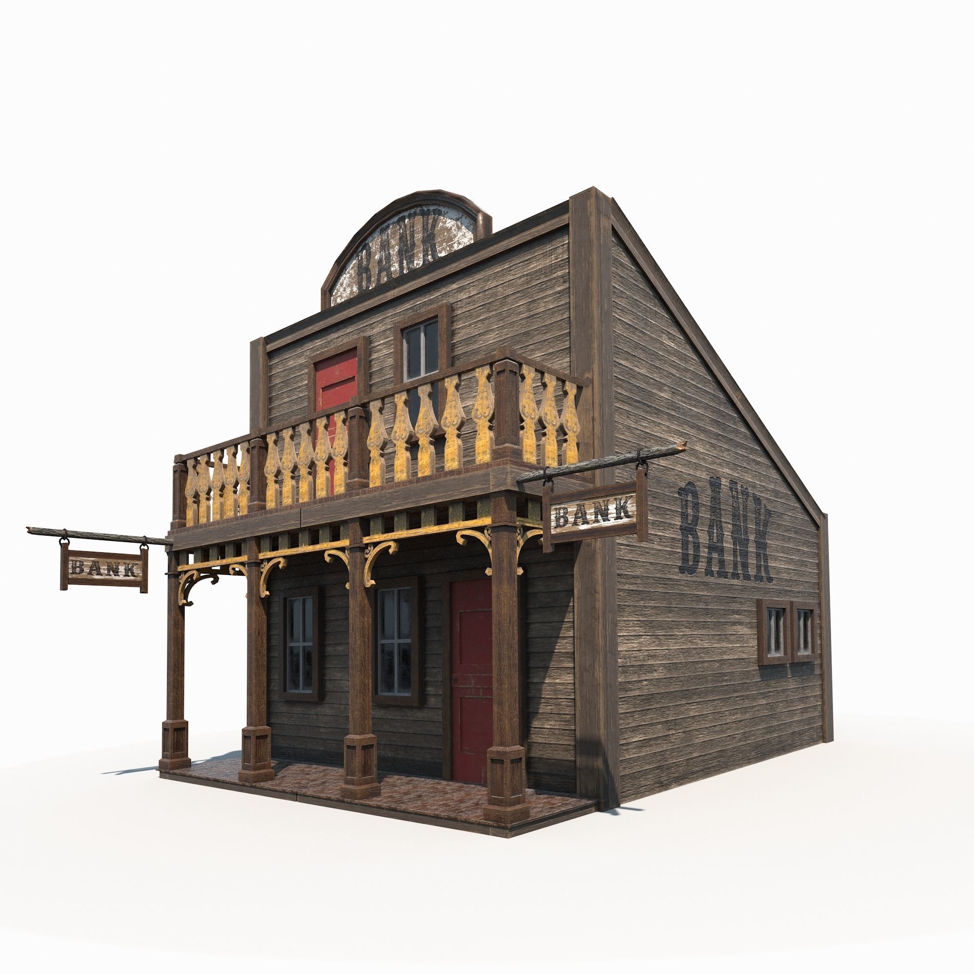 Wild West Building Bundle LOW POLY PBR Low-poly 3D model_2