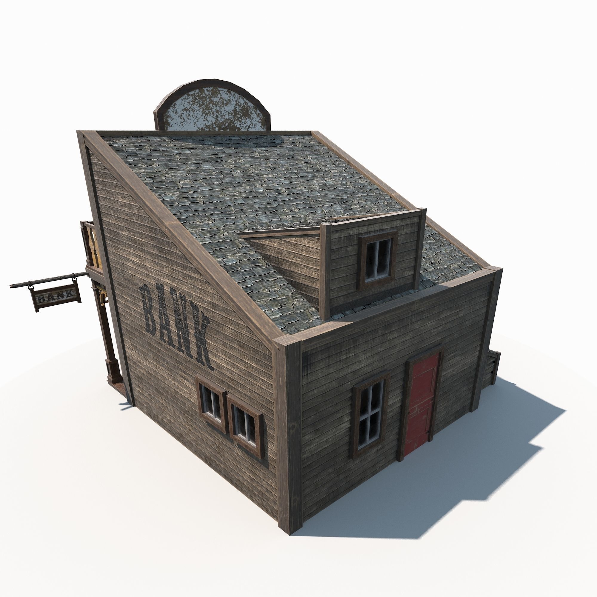 Wild West Building Bundle LOW POLY PBR Low-poly 3D model_3