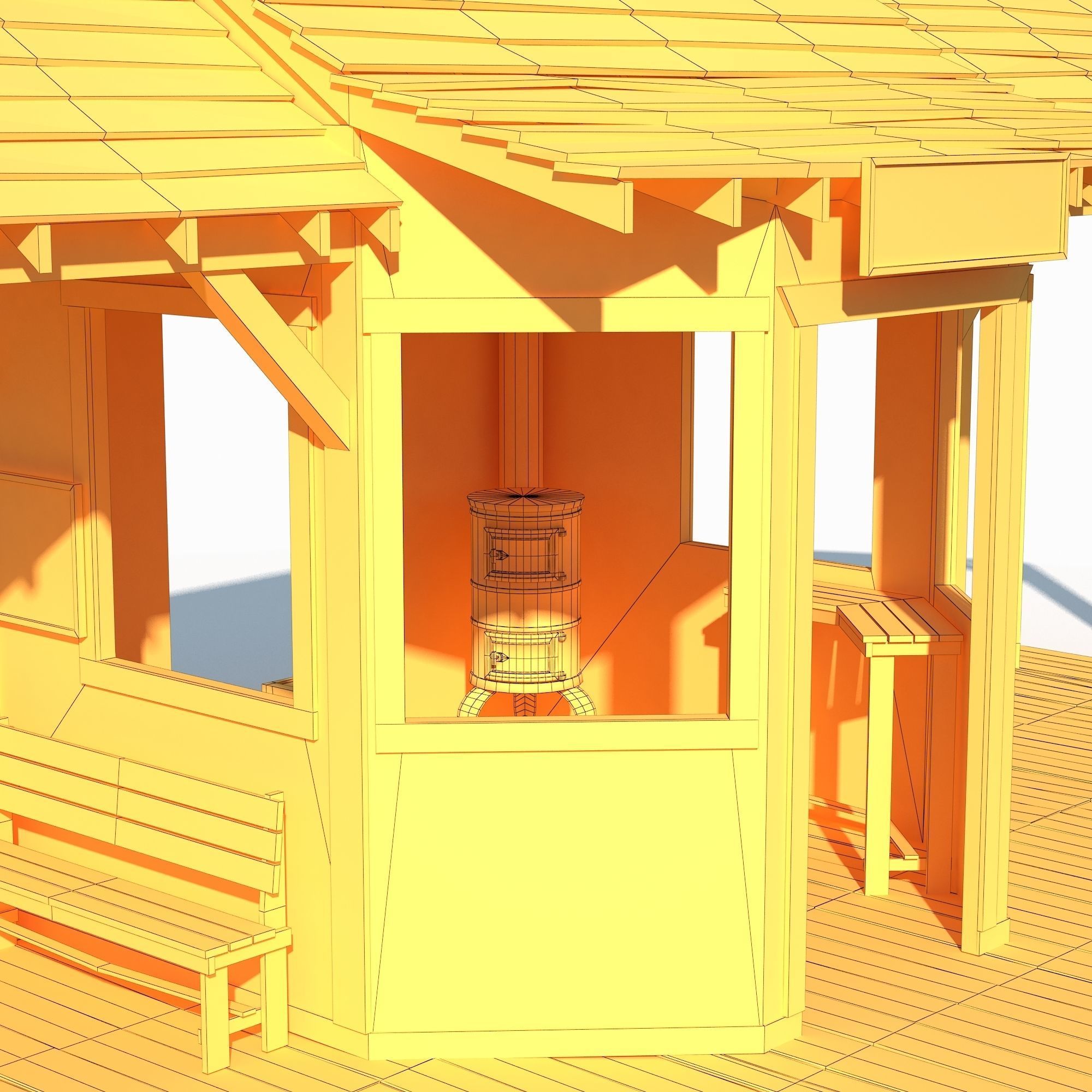 Wild West Building Bundle LOW POLY PBR Low-poly 3D model_26
