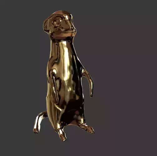 Meerkat lowpoly golden