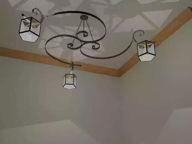 Fibonacci wrought-iron chandelier 3D model