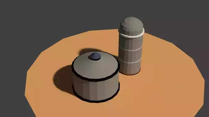Low Poly Farm Silos Low-poly 3D model
