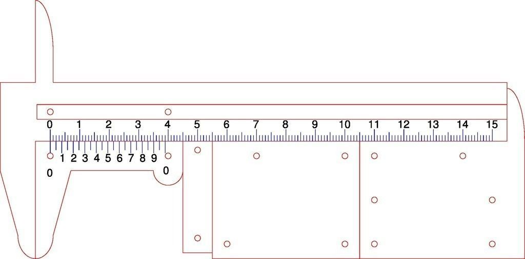 Vernier wooden caliper Free 3D print model_1