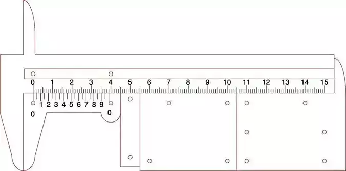 Vernier wooden caliper