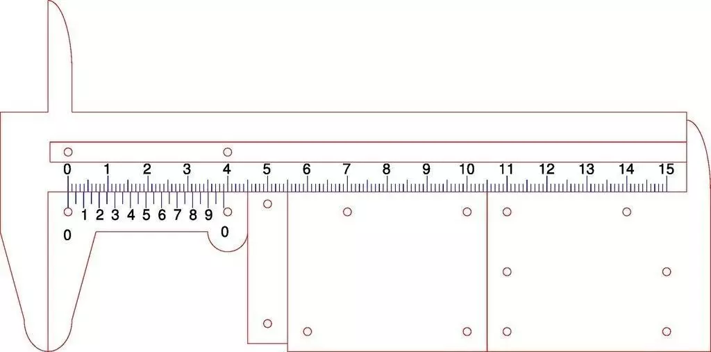 Vernier wooden caliper Free 3D print model_0