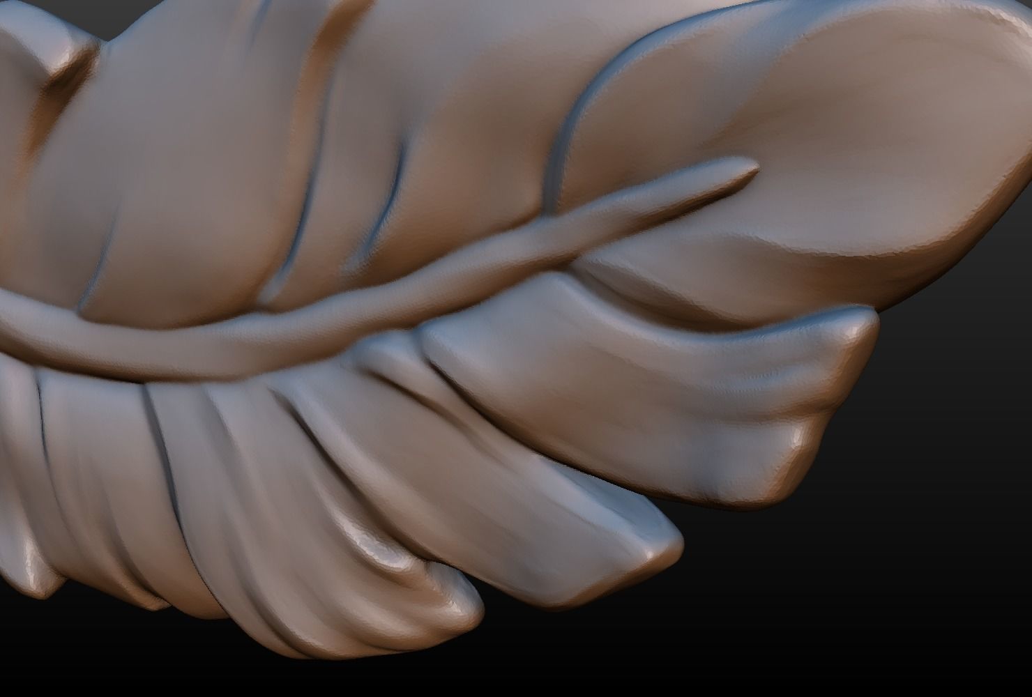 Feather high poly 3D print model_10