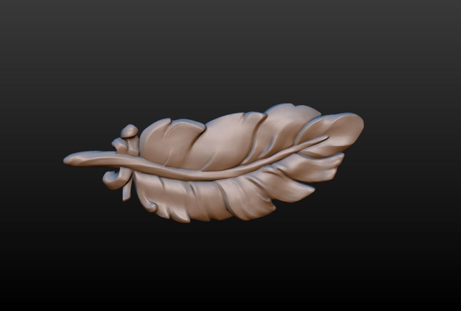 Feather high poly 3D print model_2