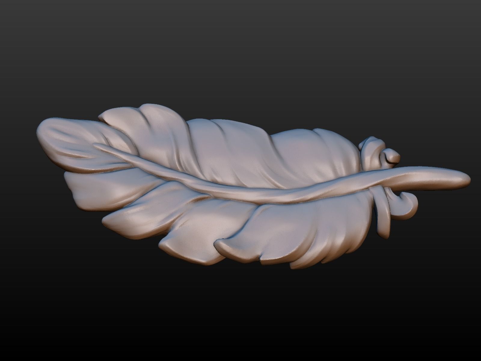 Feather high poly 3D print model_13