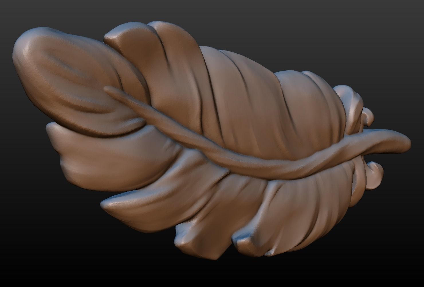 Feather high poly 3D print model_8