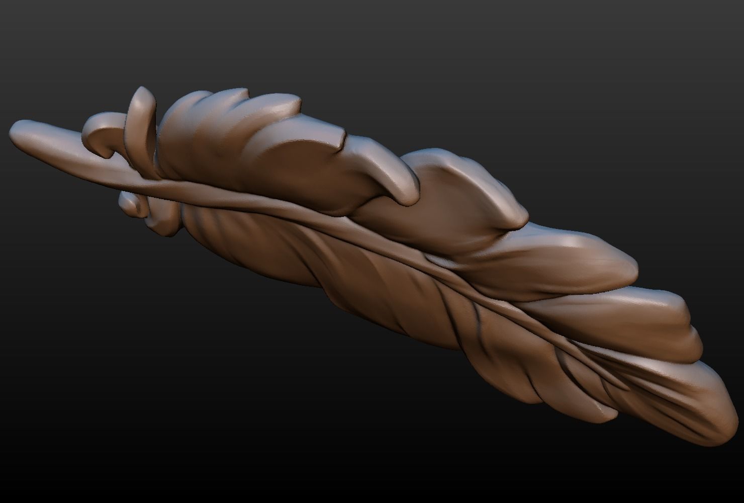 Feather high poly 3D print model_9