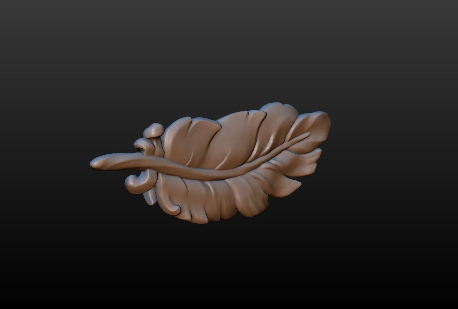Feather high poly 3D print model_3