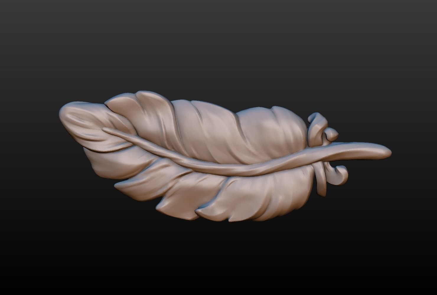 Feather high poly 3D print model_1