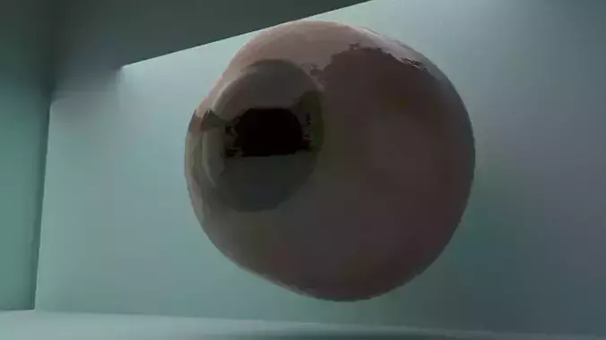 Realistic eyeball with green iris