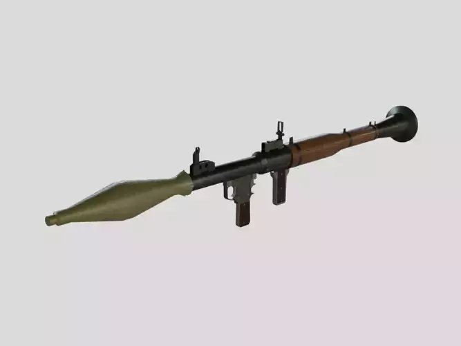 RPG 7 Rocket Grenade Launcher Low Poly