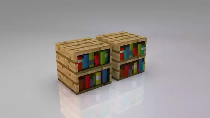 3D Minecraft Bookshelf