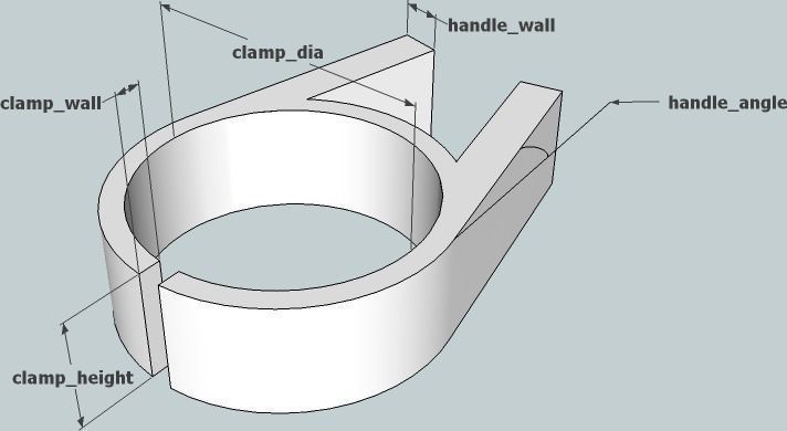 Parametric Cable Clamp Free 3D print model_1