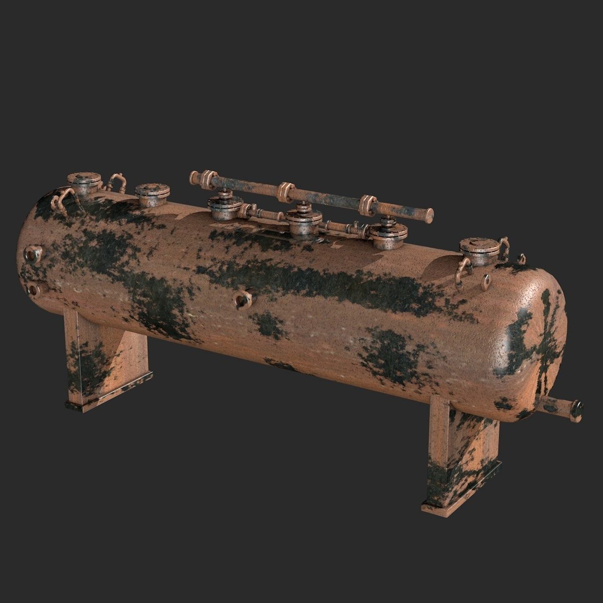 Metal Rusty Industrial Boiler 3D model_5