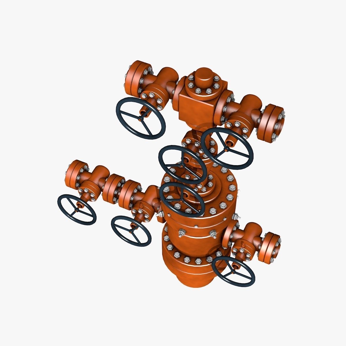 Industrial Equipment Red Regulator 3D model_8