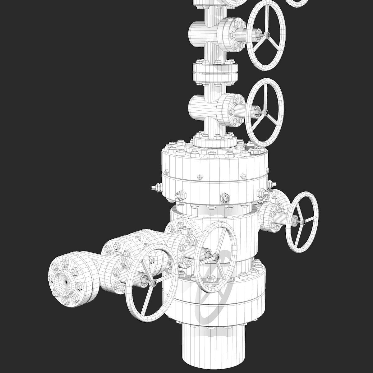 Industrial Equipment Red Regulator 3D model_11