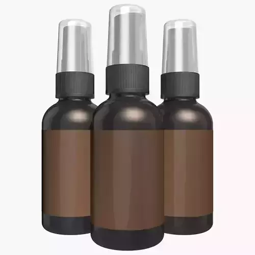 Glass Spray Bottle with Label 3D model