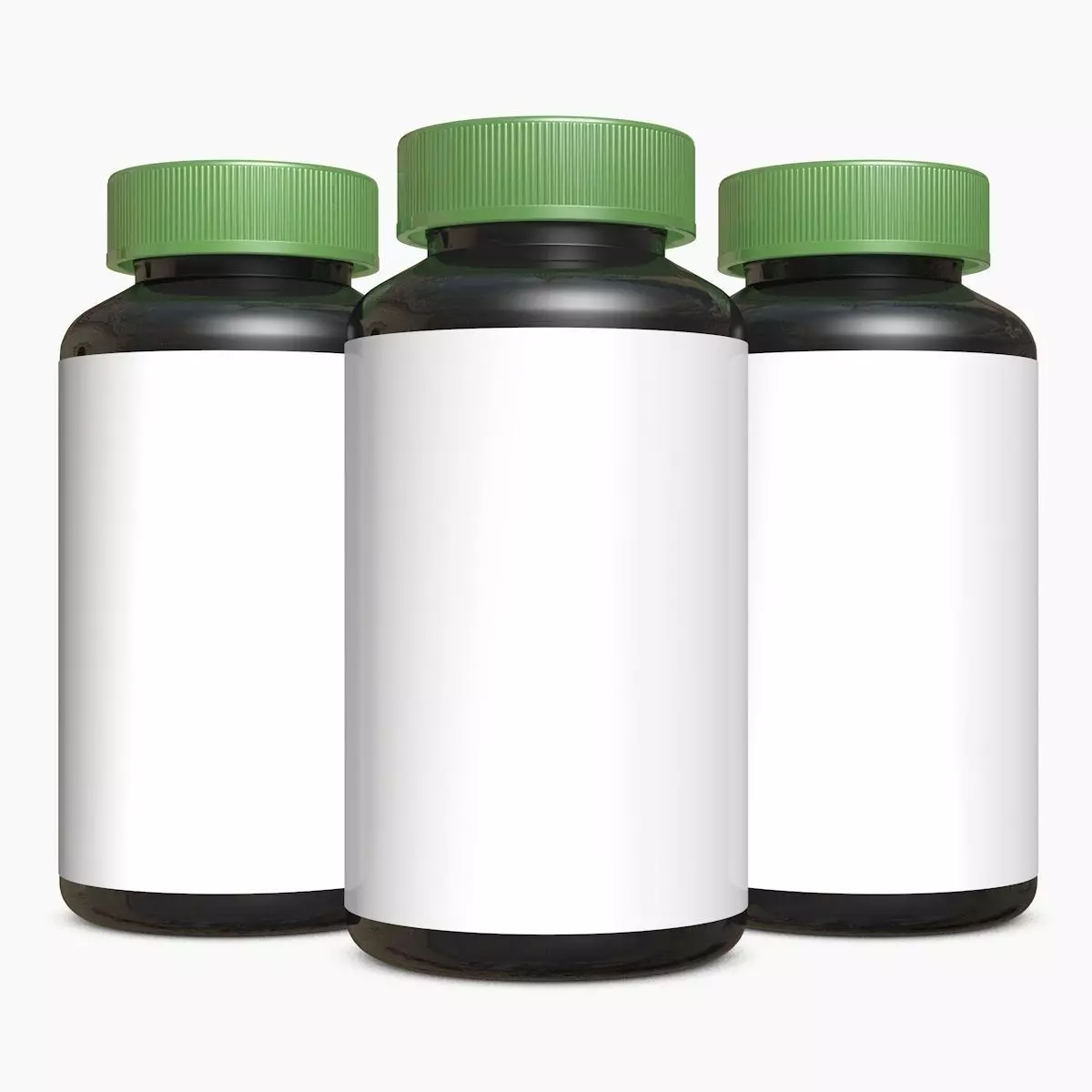 Bottle with Green Cover and Label 3D model
