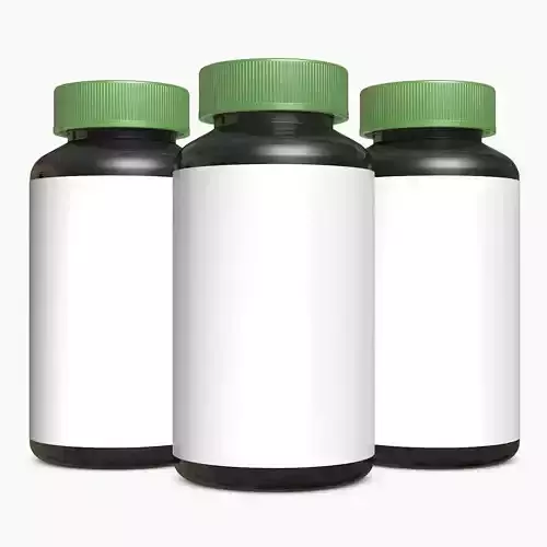 Bottle with Green Cover and Label 3D model