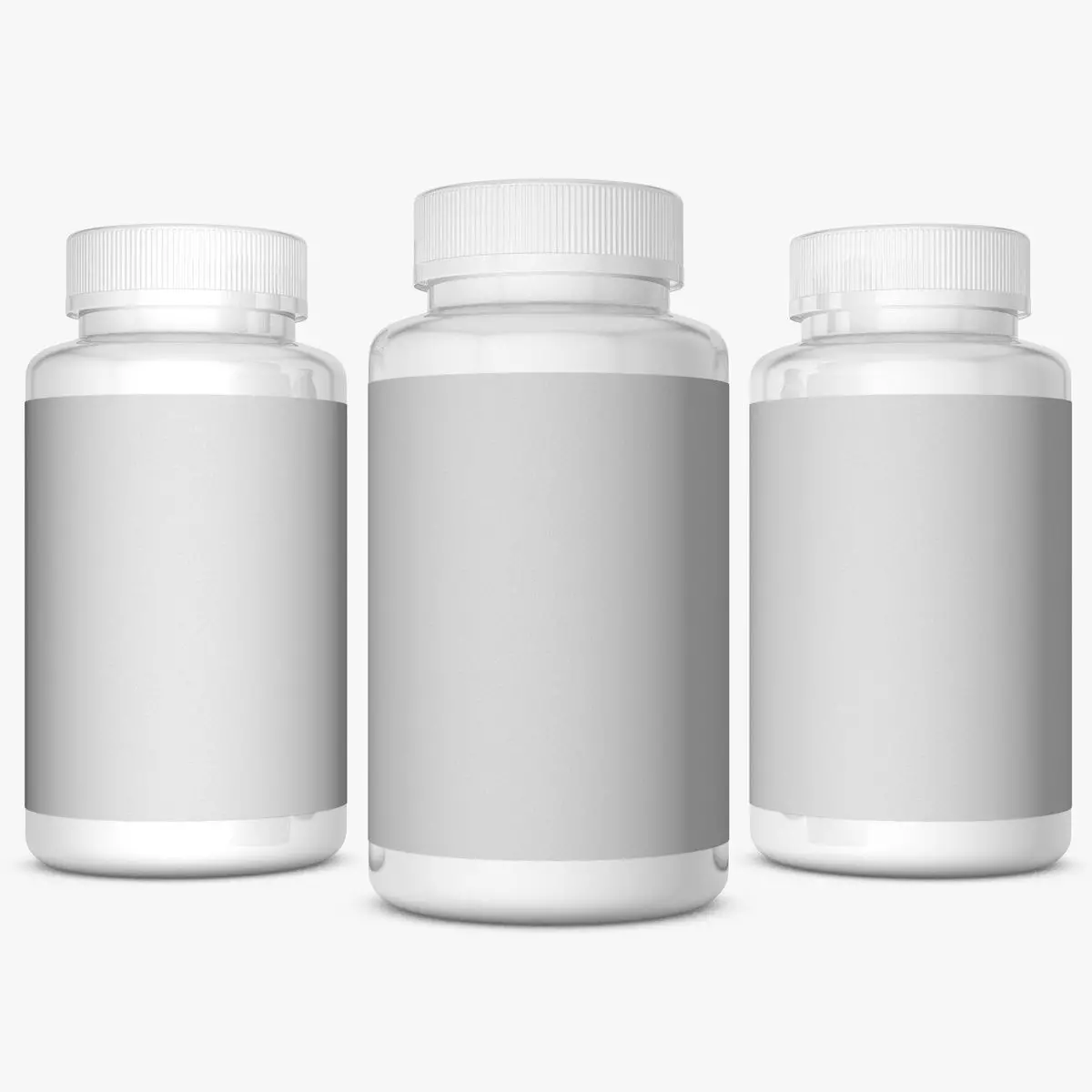 White Bottle with Label 3D model_0