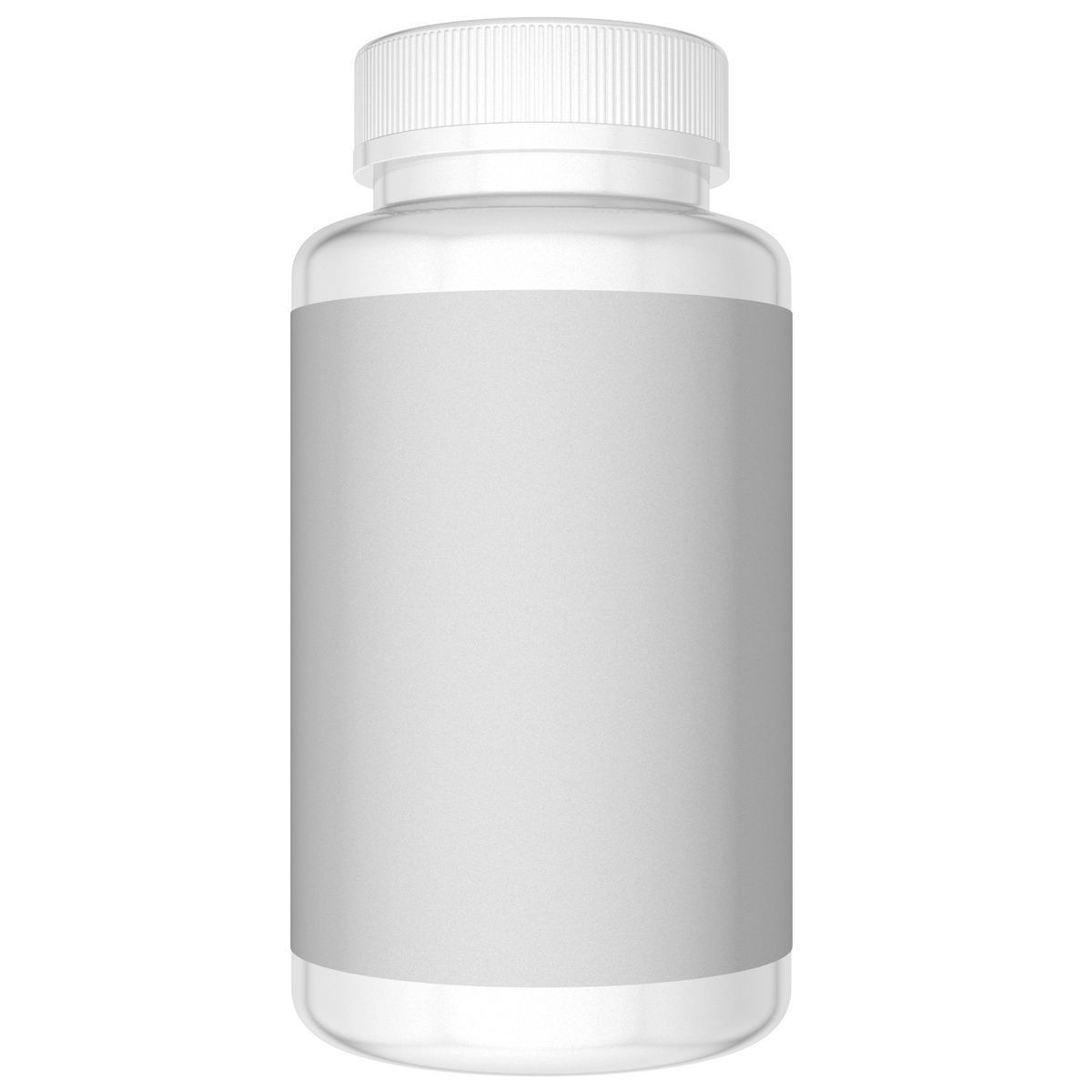 White Bottle with Label 3D model_4