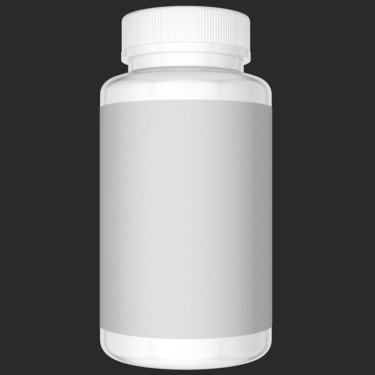 White Bottle with Label 3D model_7