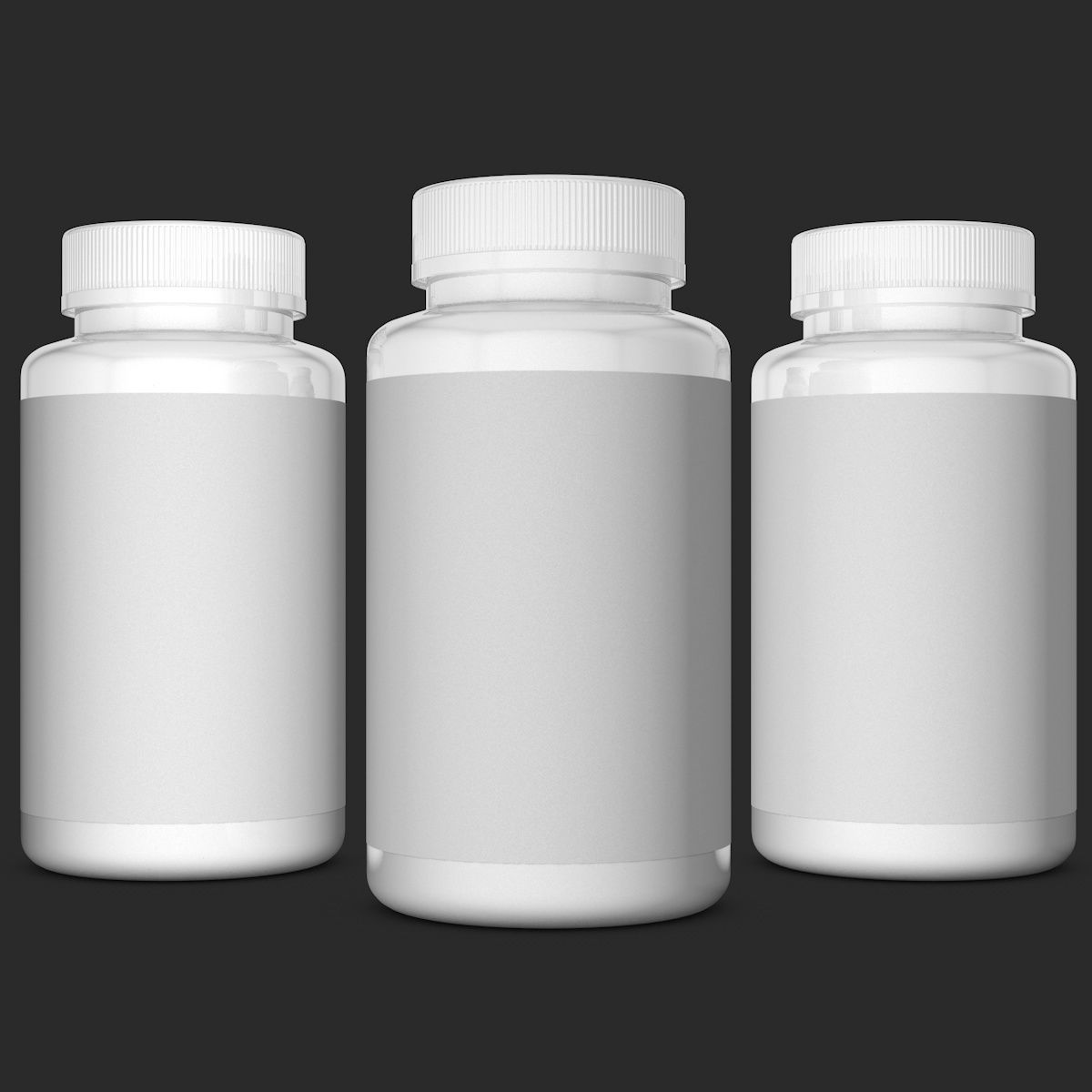 White Bottle with Label 3D model_6