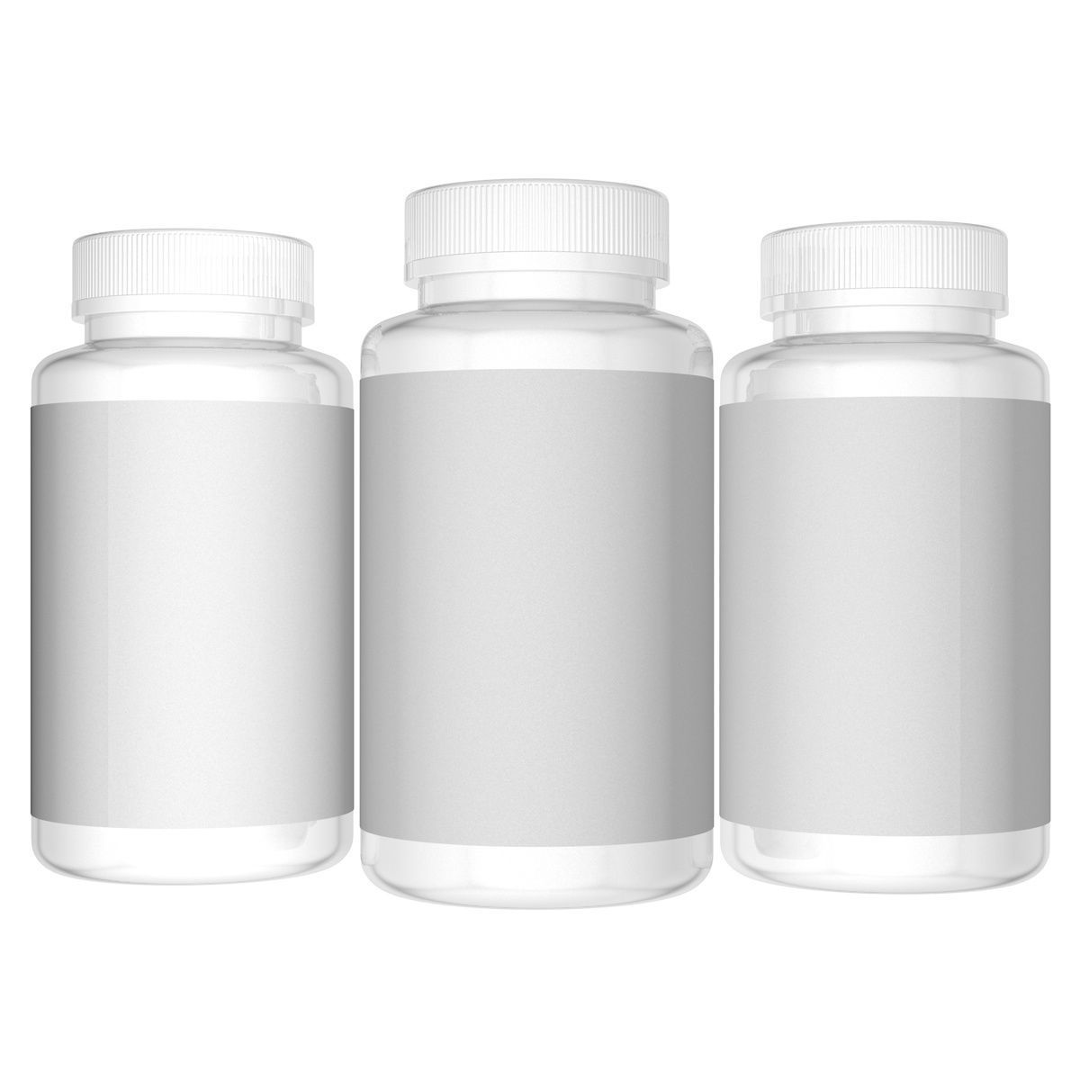 White Bottle with Label 3D model_2