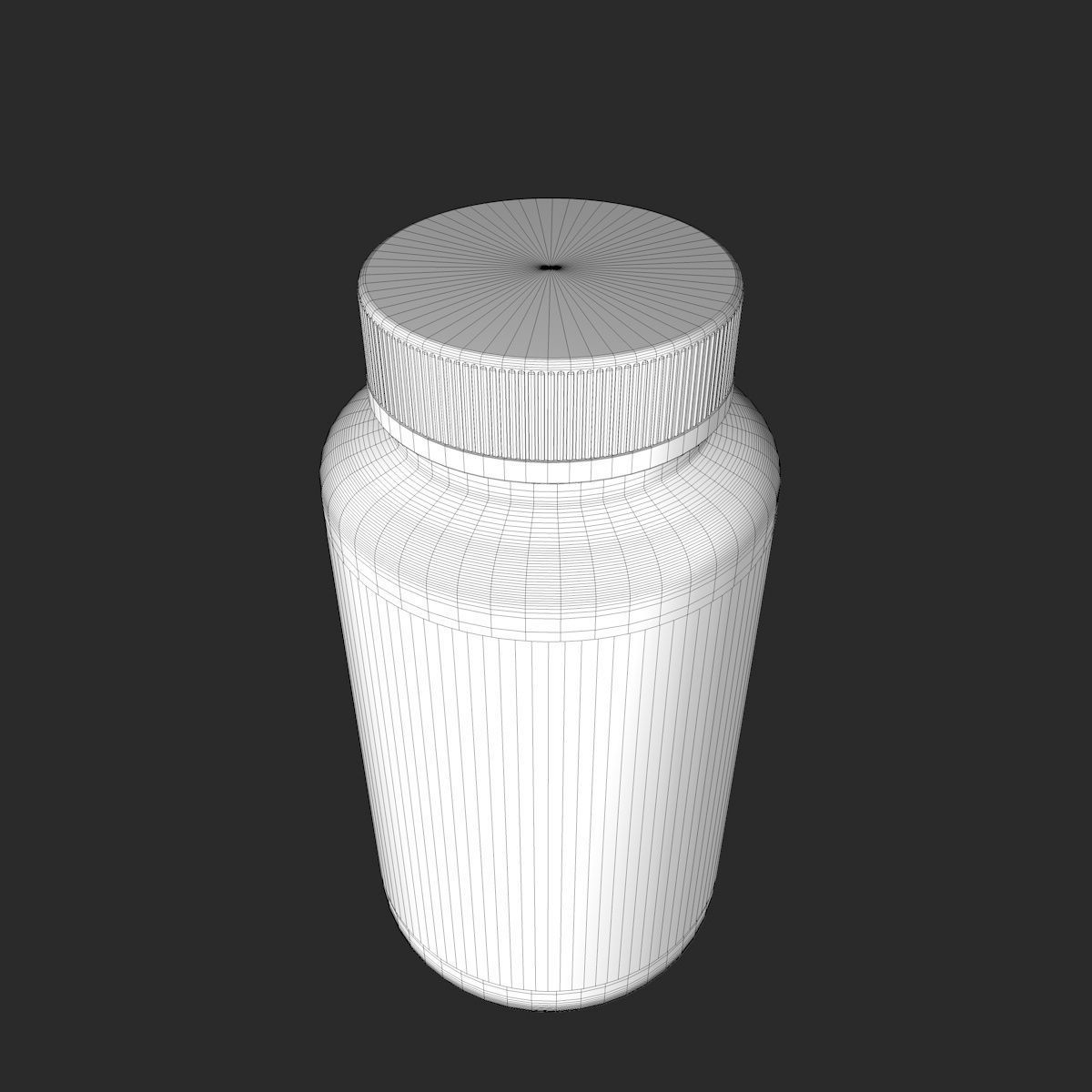 White Bottle with Label 3D model_11