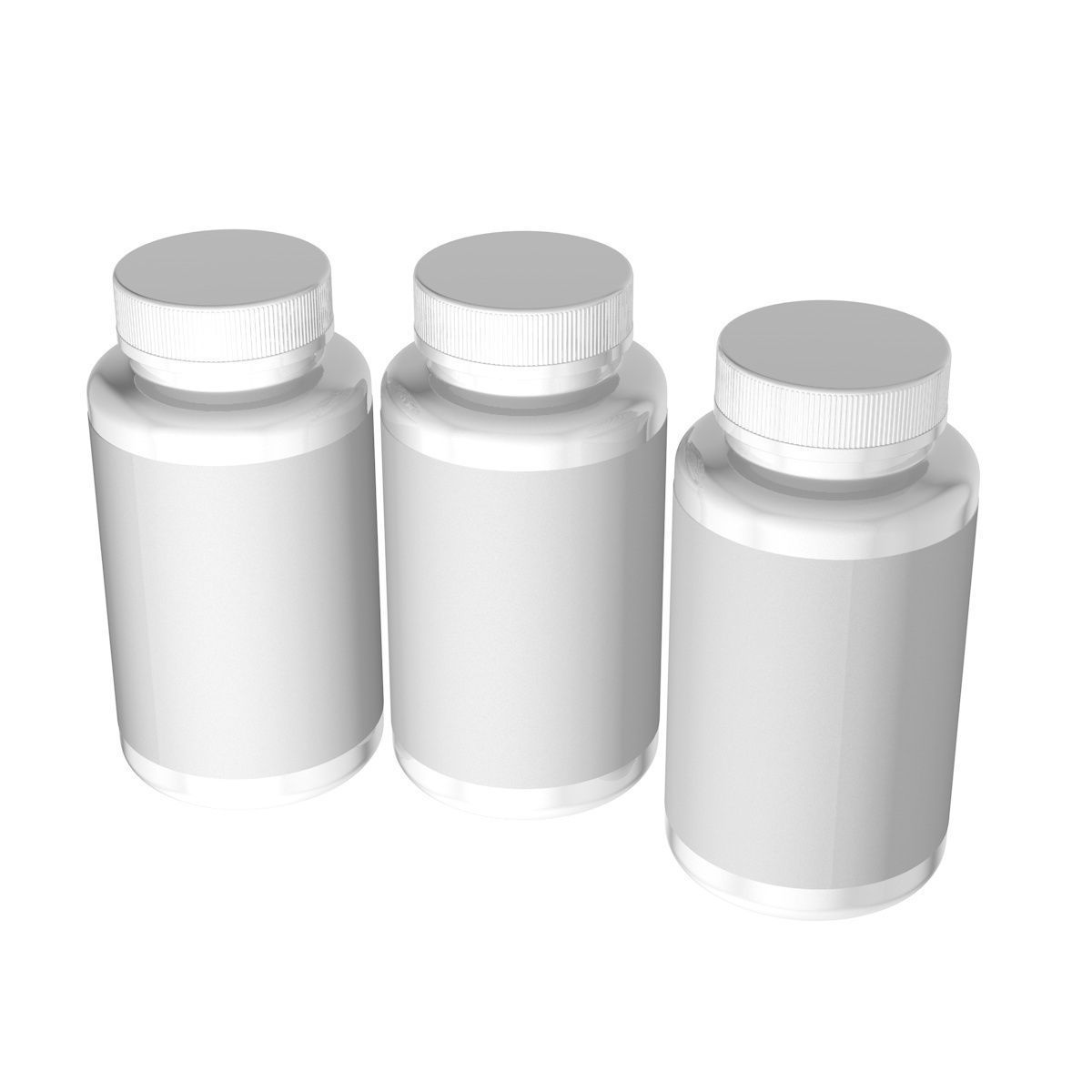 White Bottle with Label 3D model_1