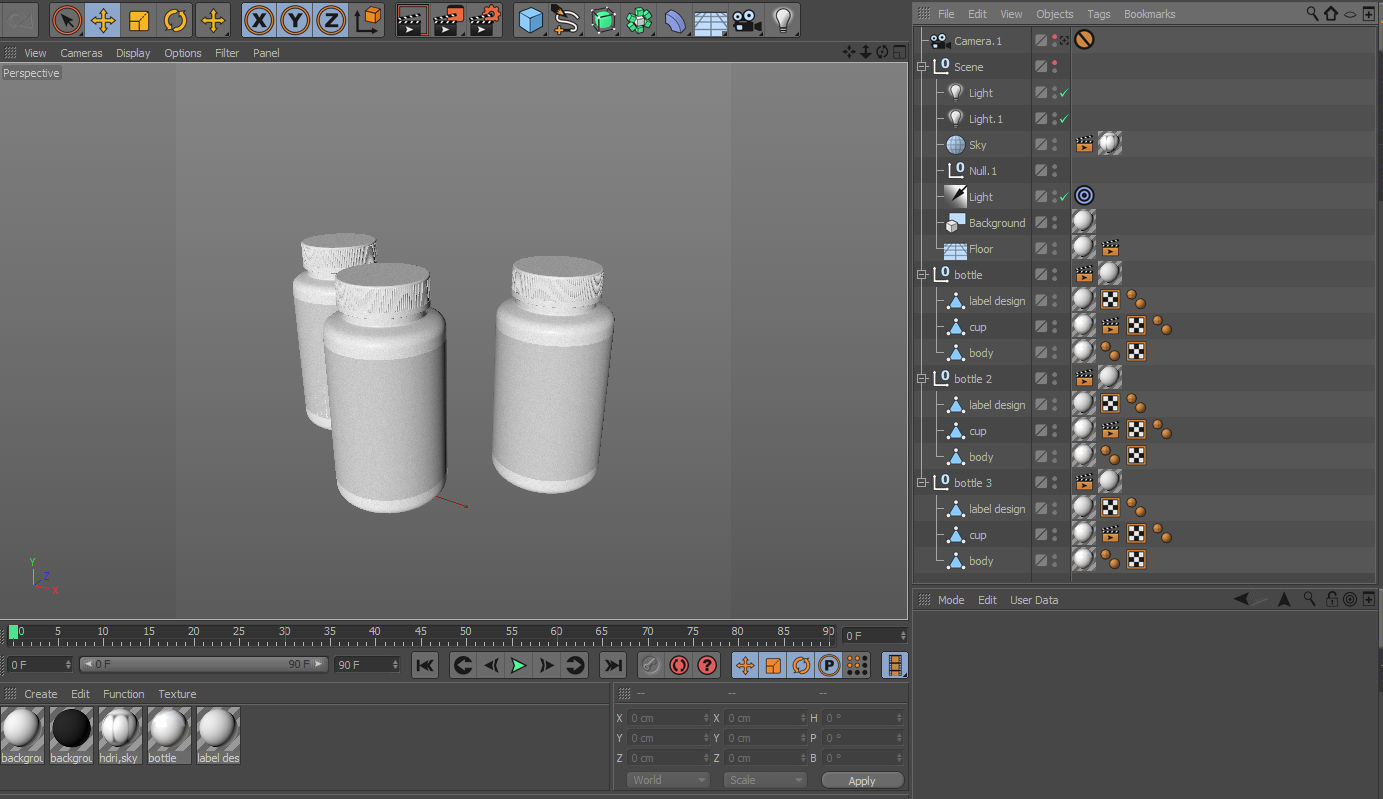 White Bottle with Label 3D model_13