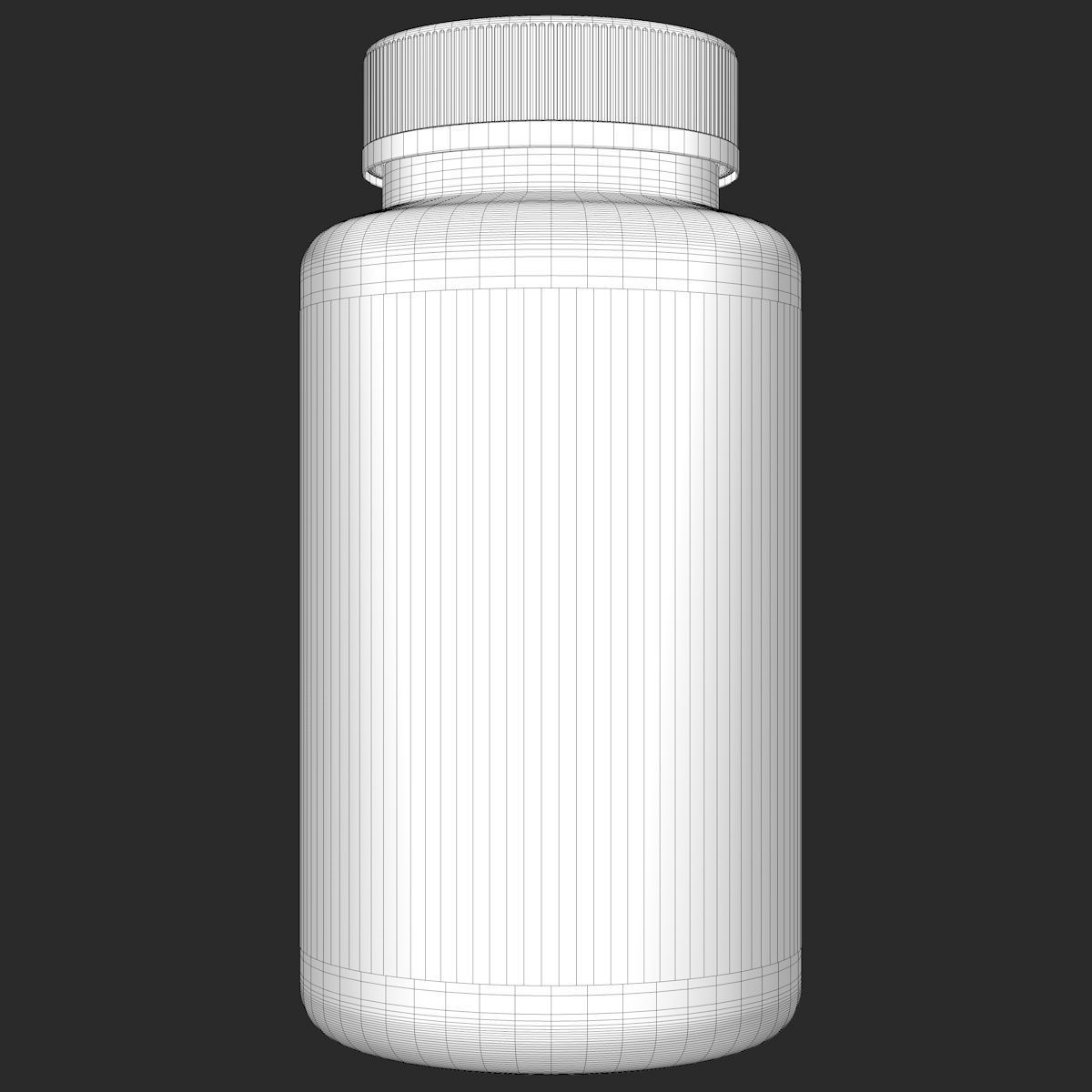 White Bottle with Label 3D model_12